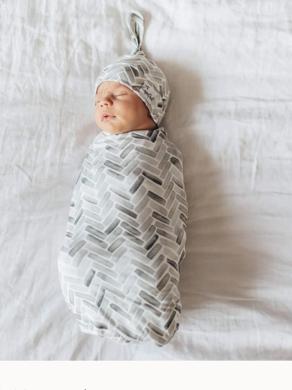 Copper Pearl Alta Baby Swaddle Blanket Neutral Grey Herringbone